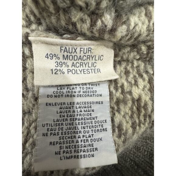 Wool Blend Sweater Vest Gray Beige Fair Isle Reindeer Christmas Winter Holiday - Picture 6 of 7